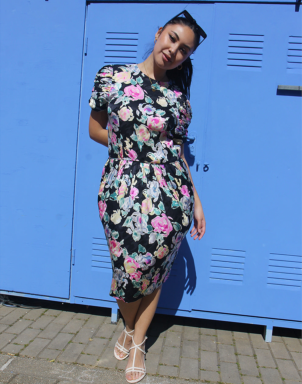 Silk Floral Shift Dress