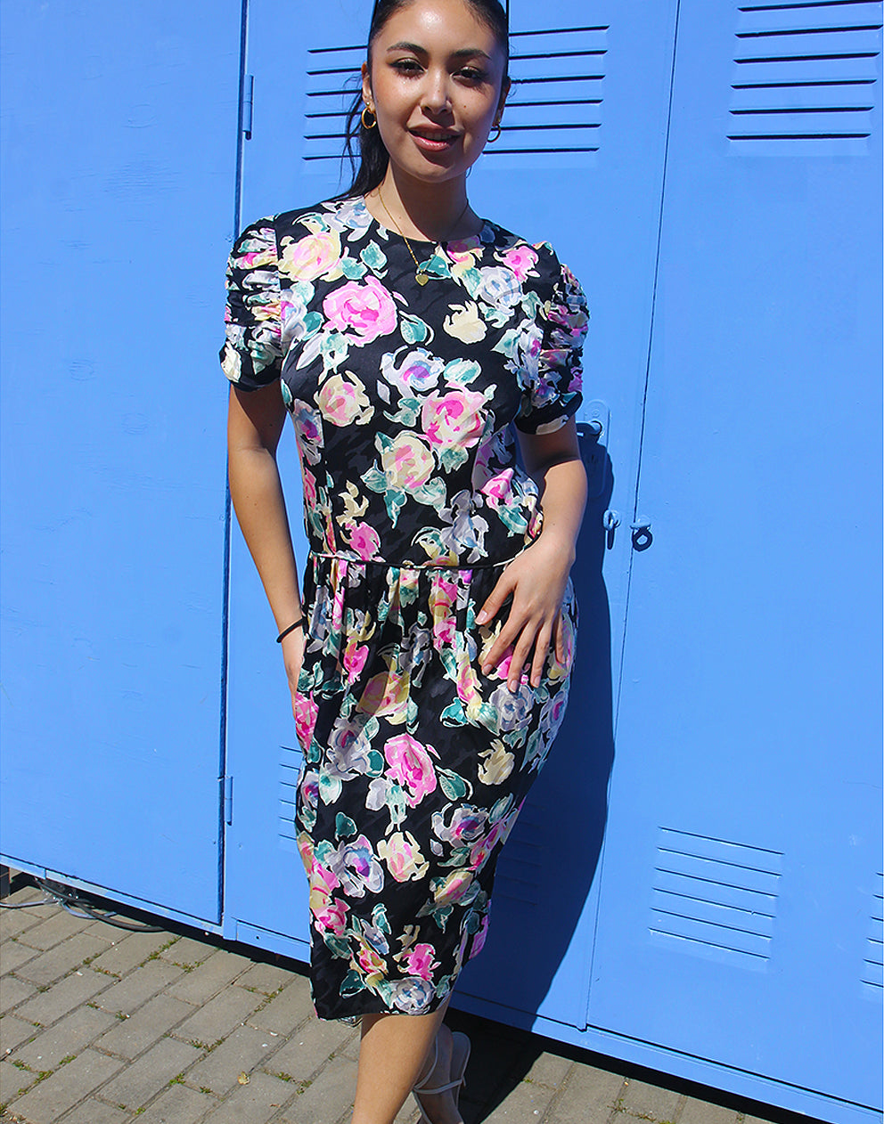 Silk Floral Shift Dress