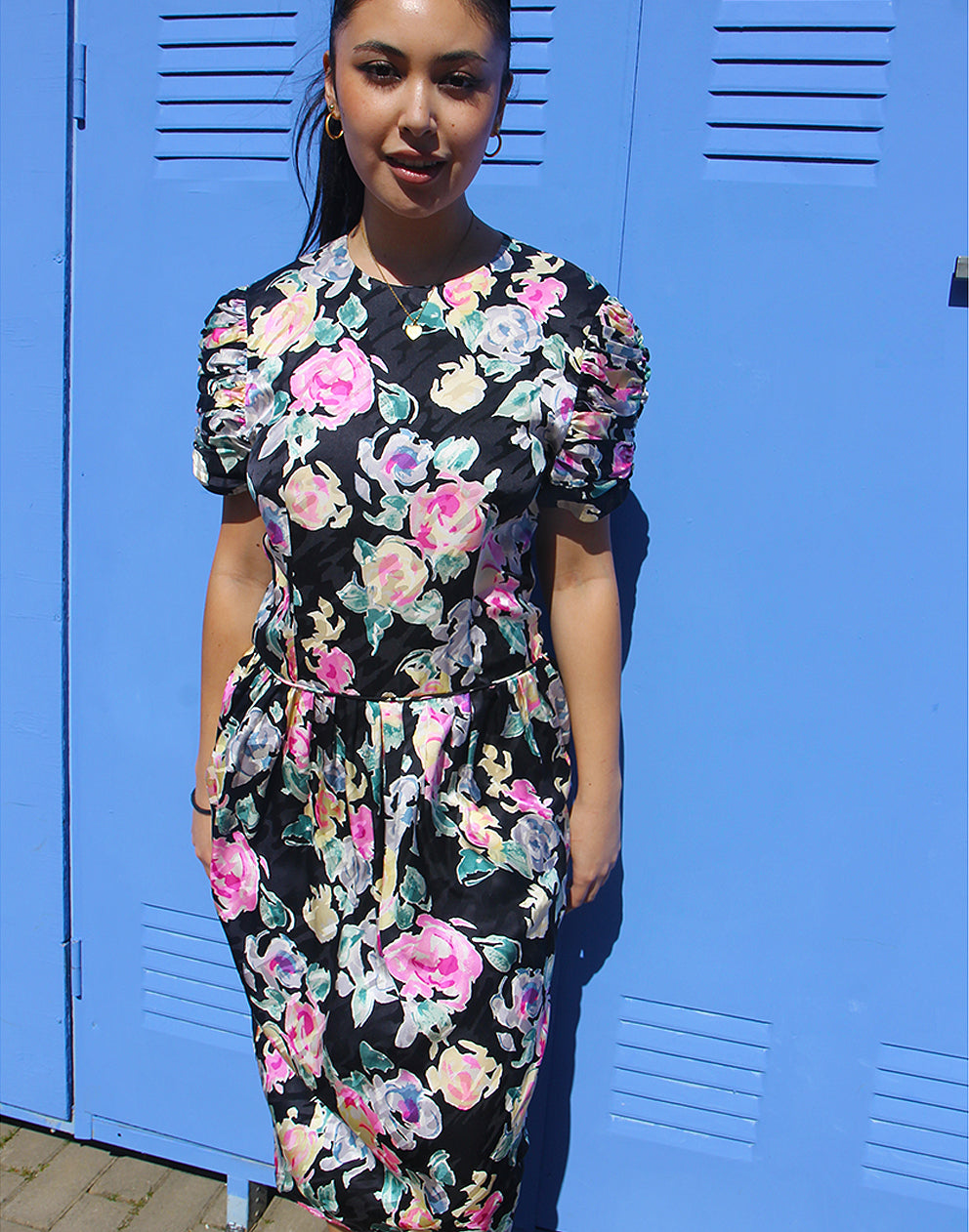 Silk Floral Shift Dress