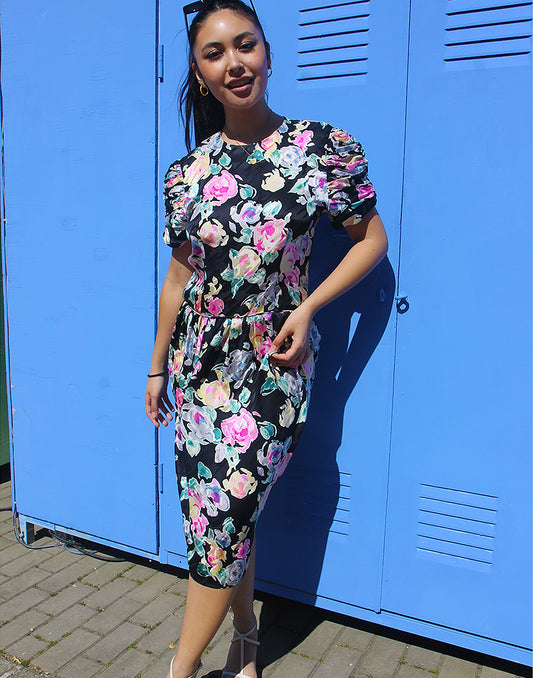 Silk Floral Shift Dress