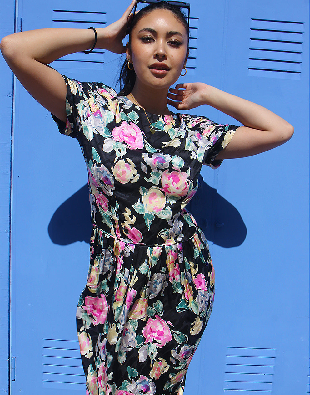 Silk Floral Shift Dress