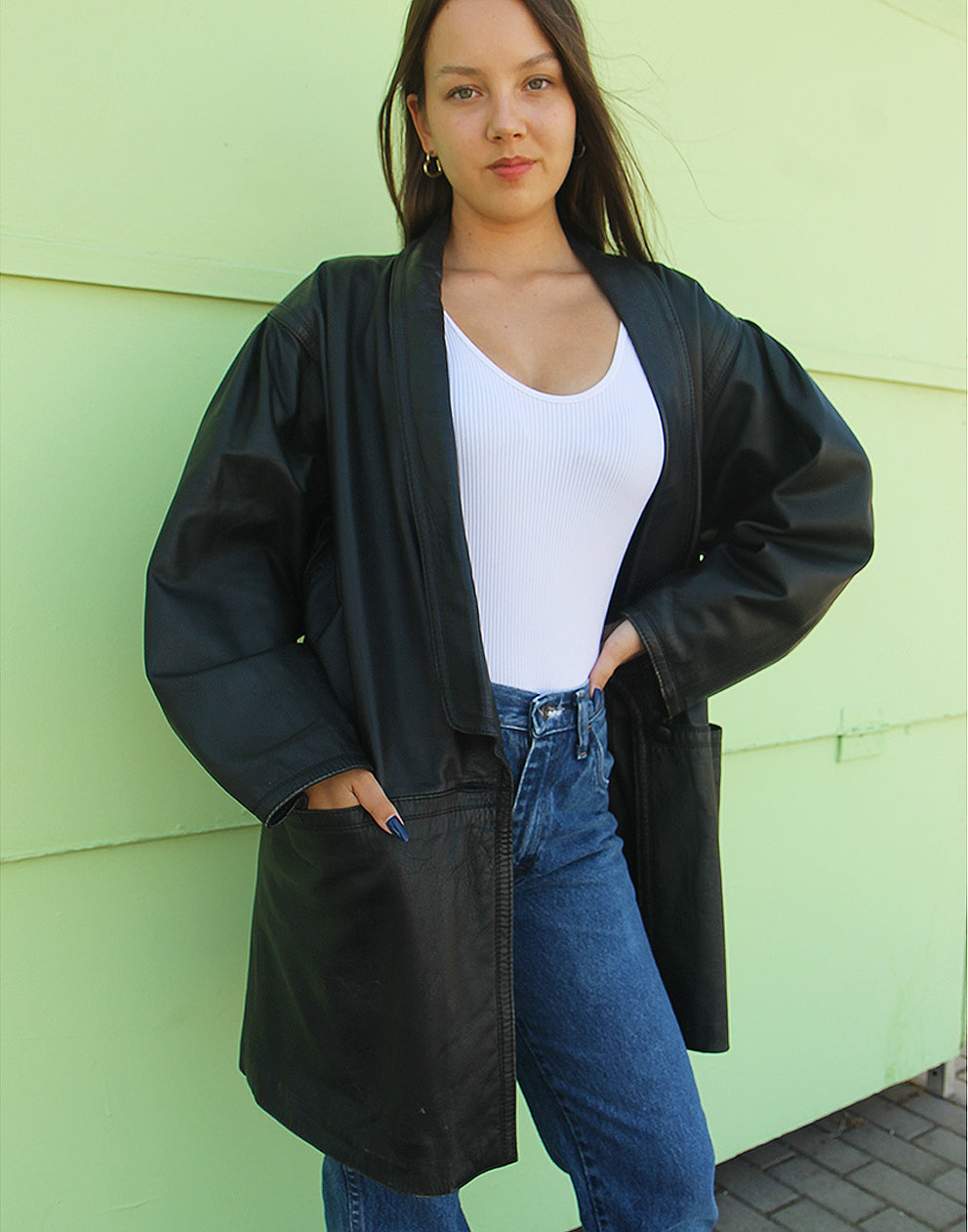 Oversized Leather Jacket