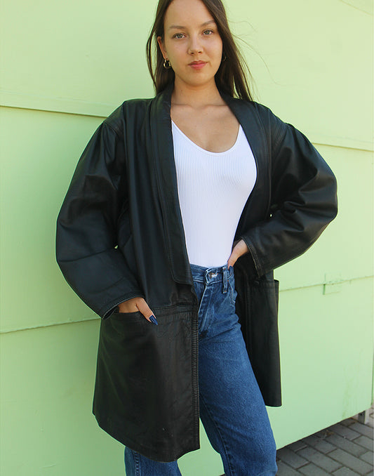 Oversized Leather Jacket