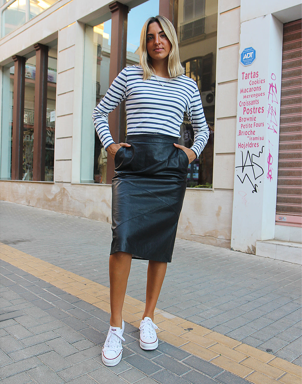 Leather Midi Skirt