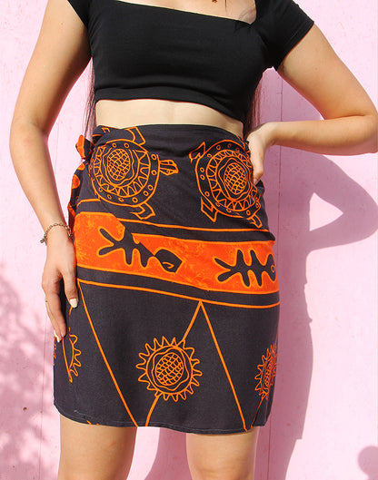 Black & Orange Mini Skirt