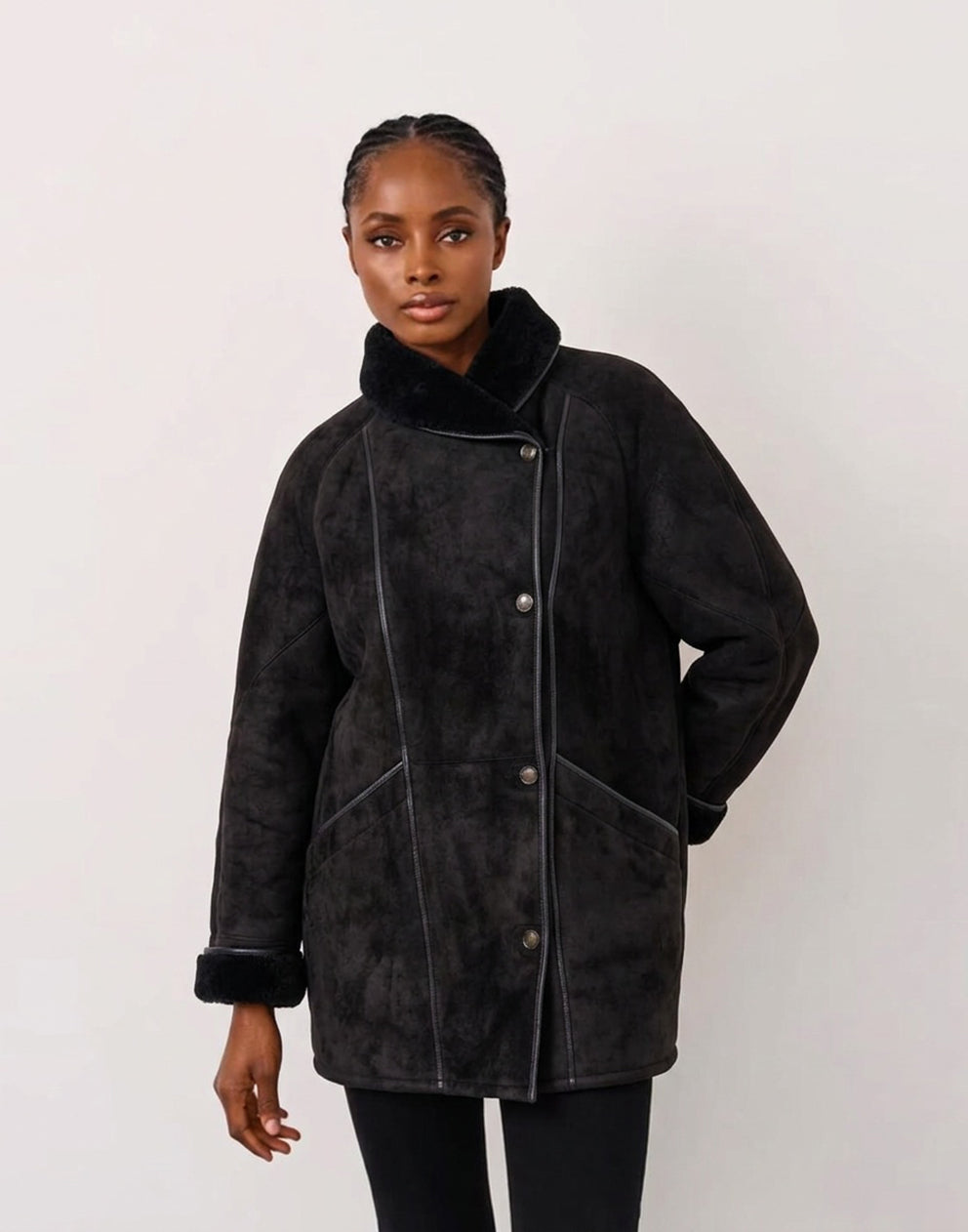 Black Shearling Coat
