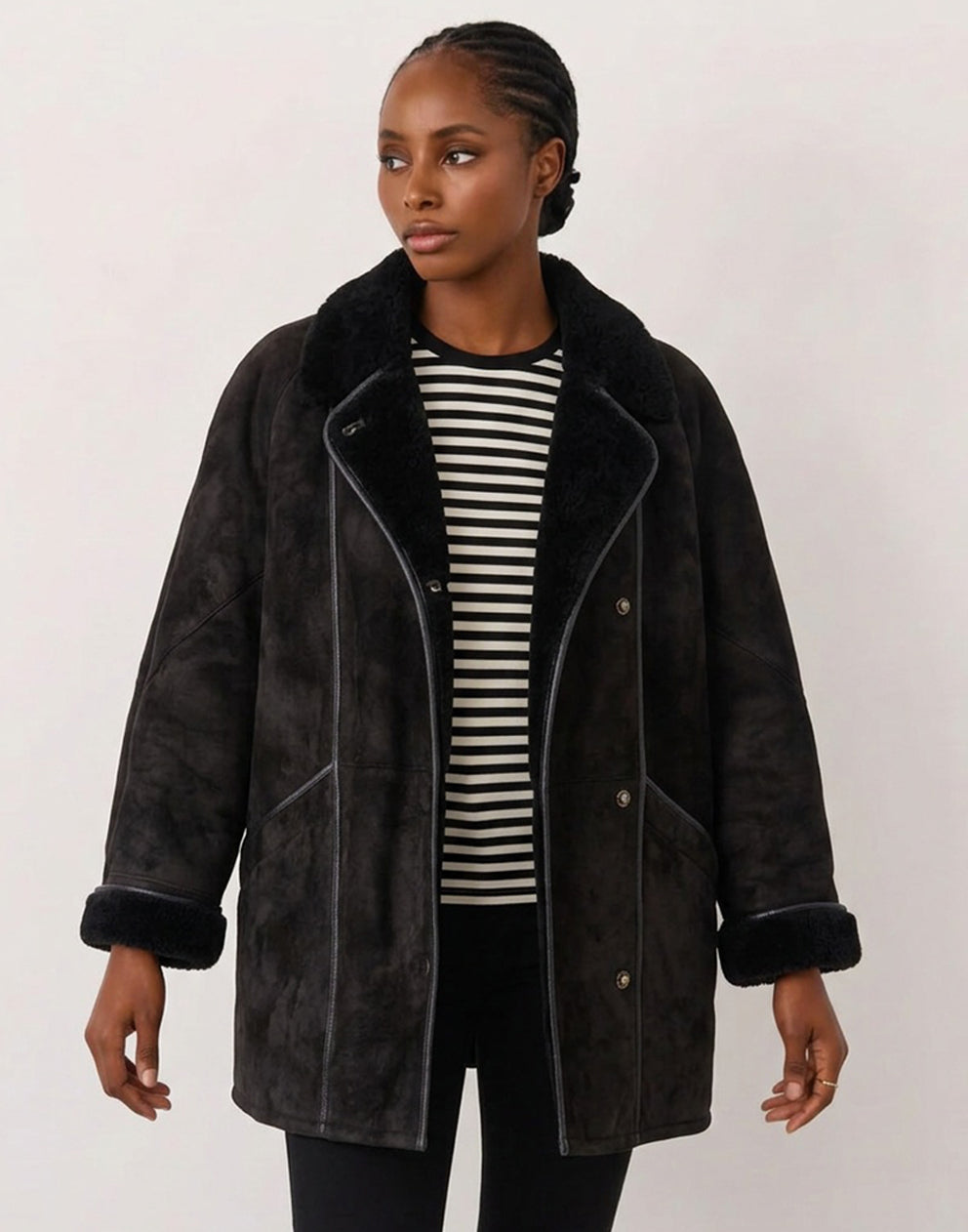 Black Shearling Coat