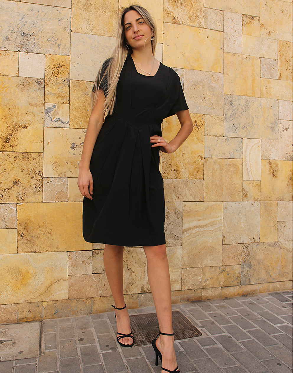 Black Silk Midi Dress