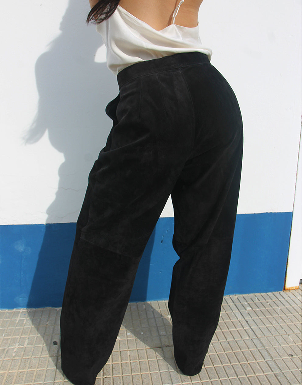 Black Suede Trousers