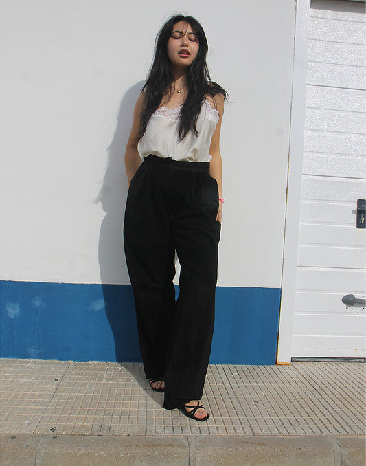 Black Suede Trousers