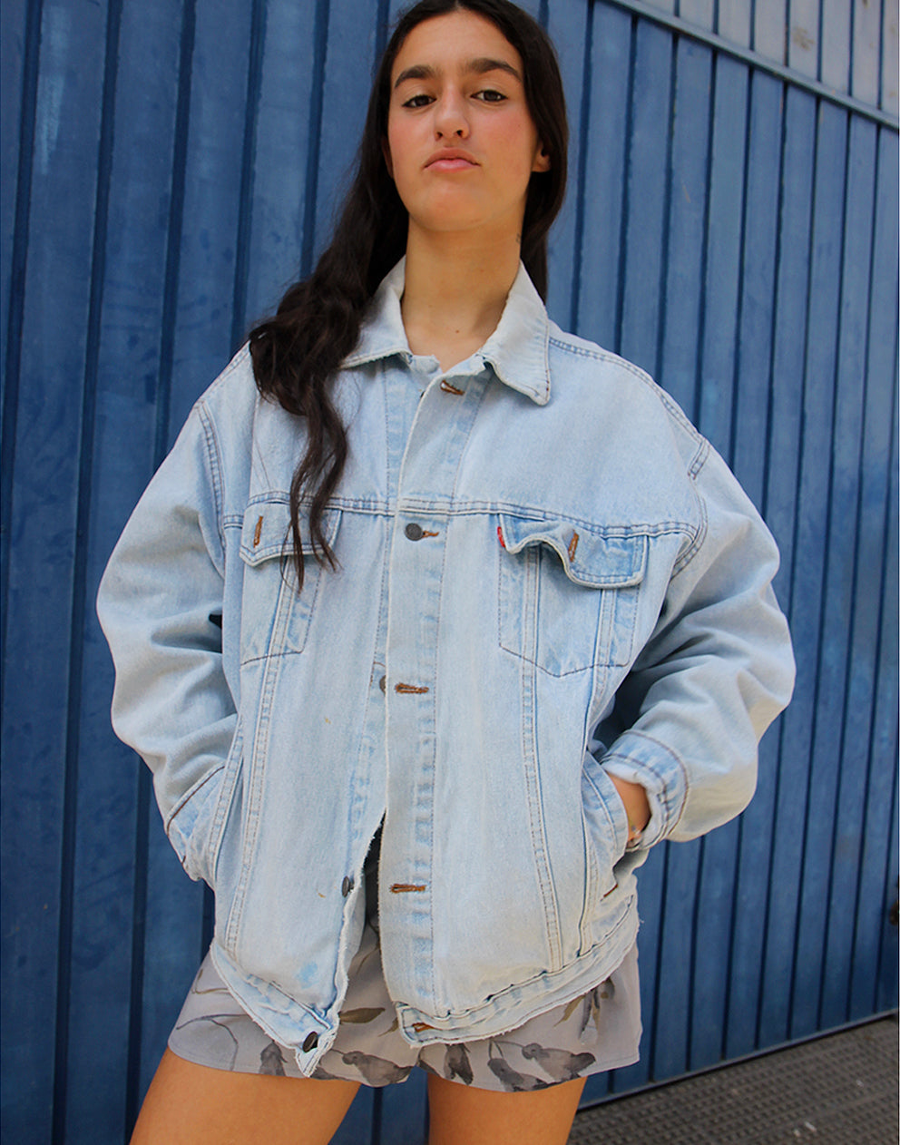 Original Levi's 501 Pale Bleach Blue Denim Trucker Jean Jacket