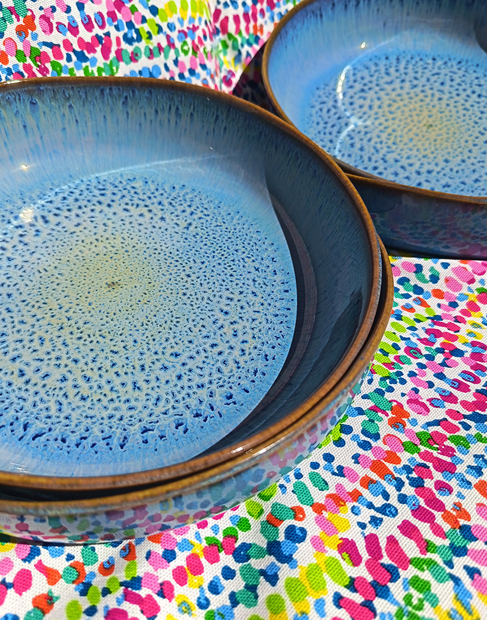 Large Blue Stoneware Bowl
