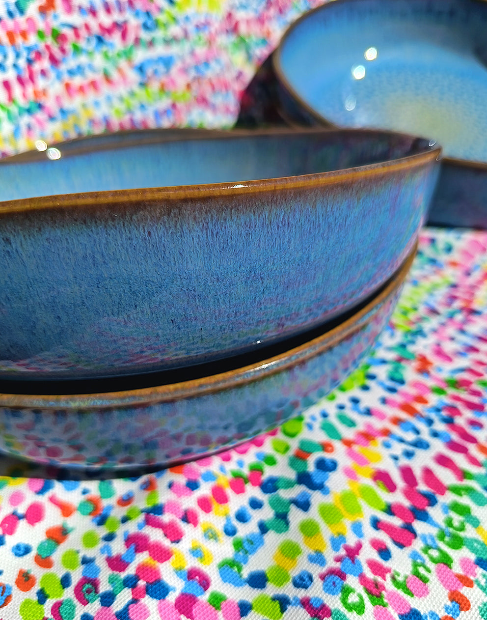 Large Blue Stoneware Bowl