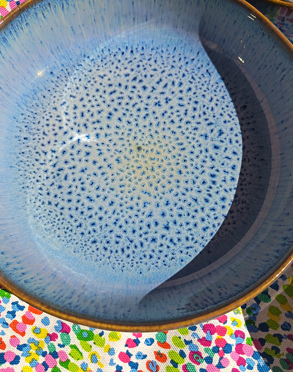 Large Blue Stoneware Bowl