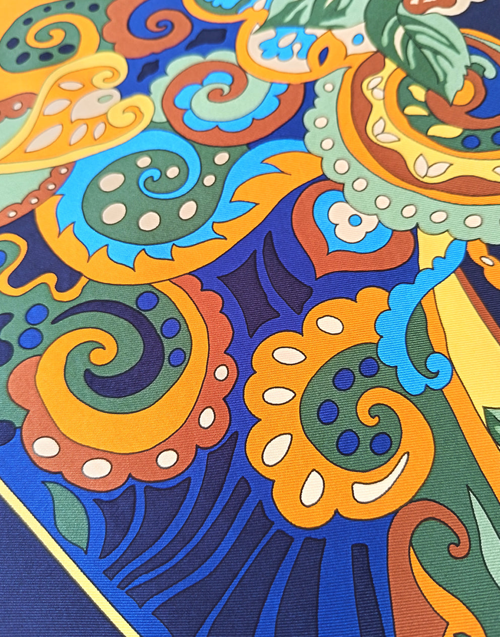 Womens Floral Scarf - Navy Blue