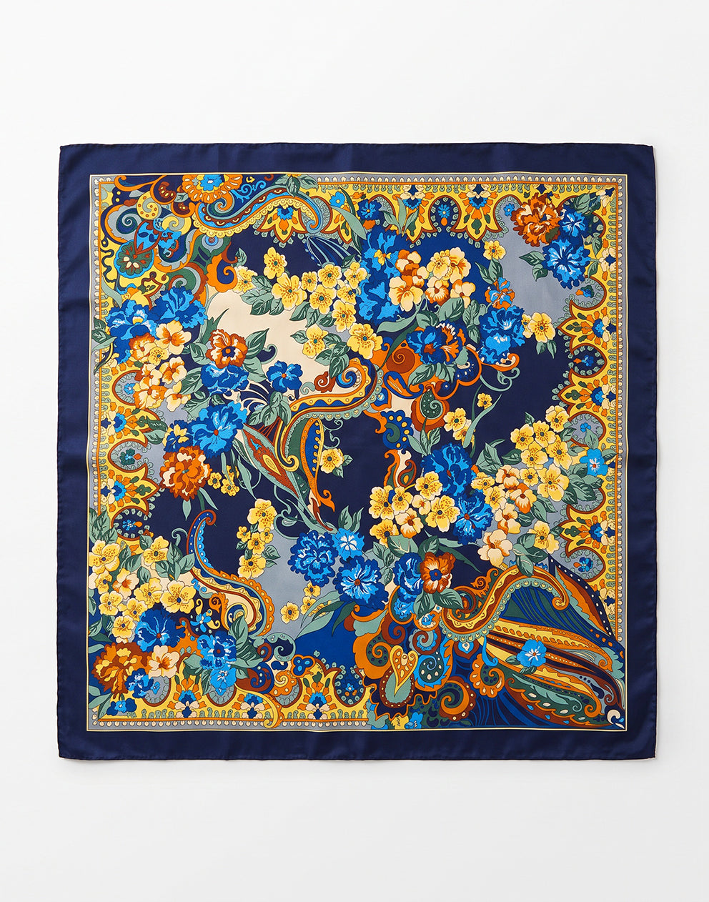 Womens Floral Scarf - Navy Blue