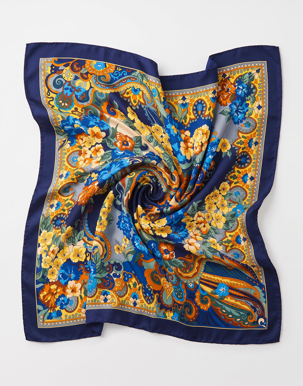 Womens Floral Scarf - Navy Blue