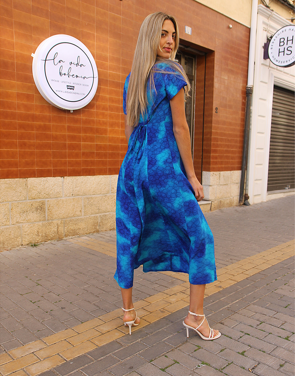 Blue Silk Long Dress