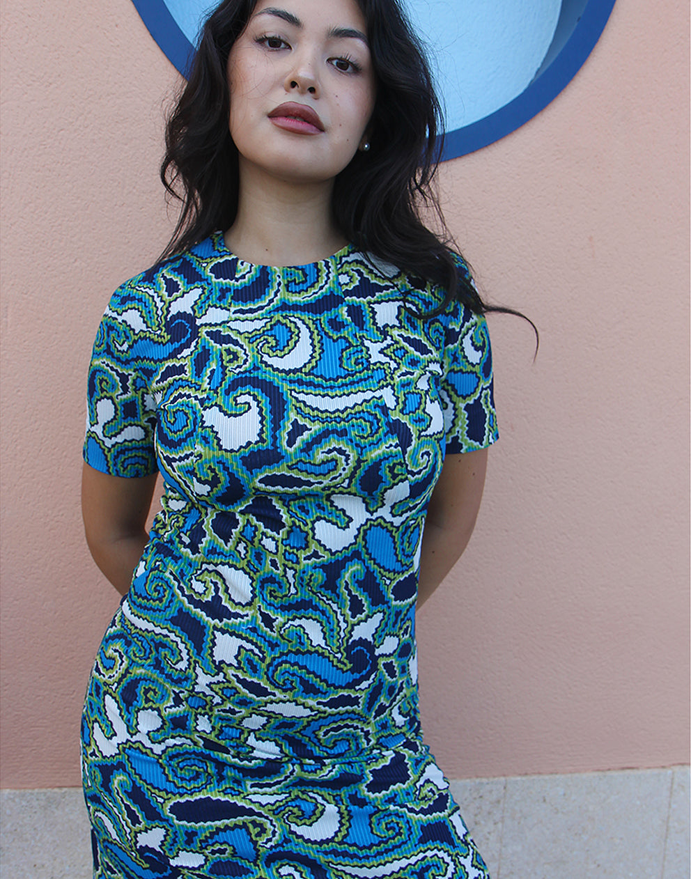 blue retro 60s mini dress