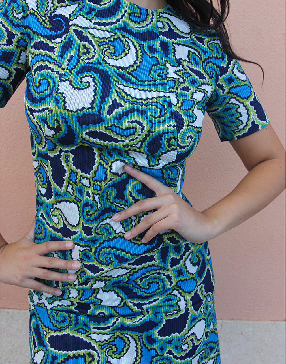 blue retro 60s mini dress