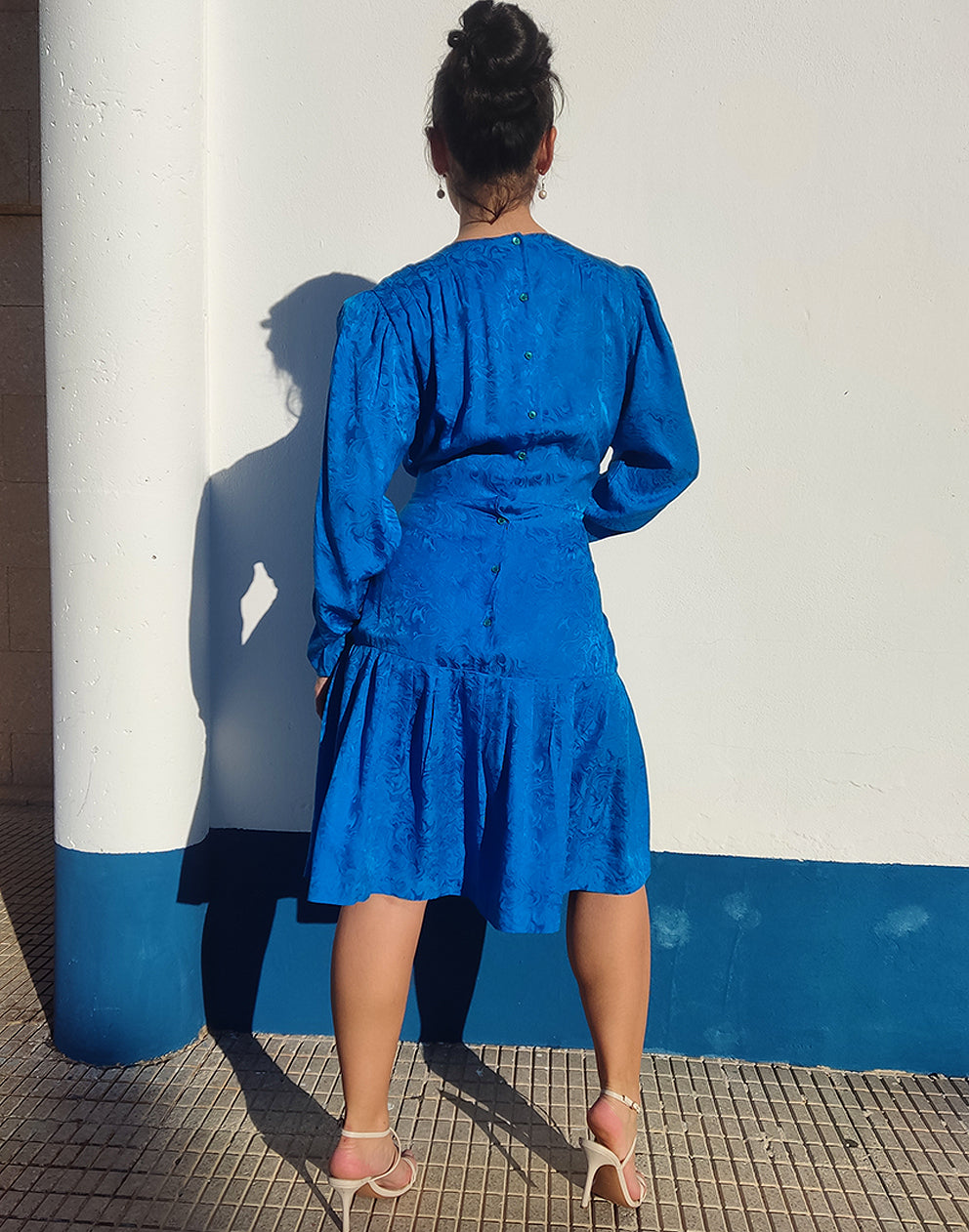 Blue Silk Dress