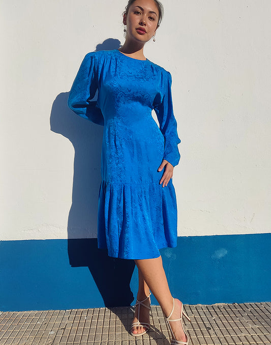 Blue Silk Dress
