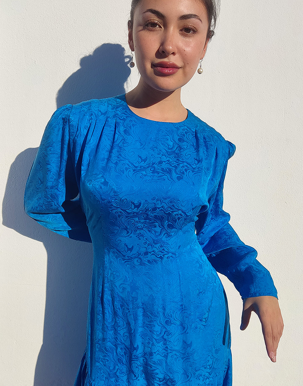 Blue Silk Dress