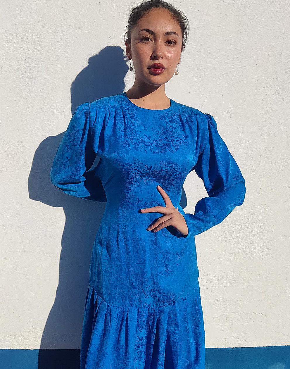 Blue Silk Dress