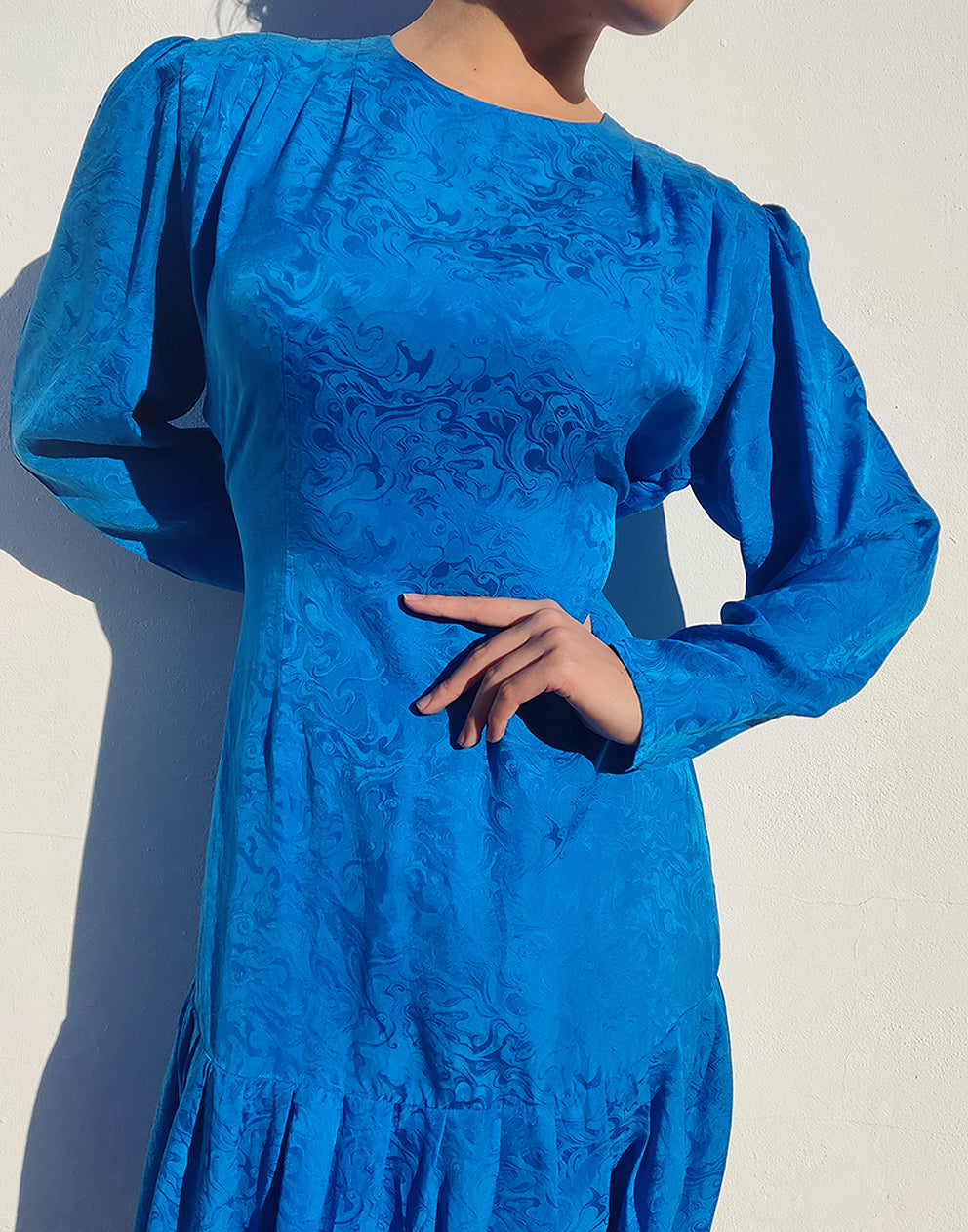 Blue Silk Dress