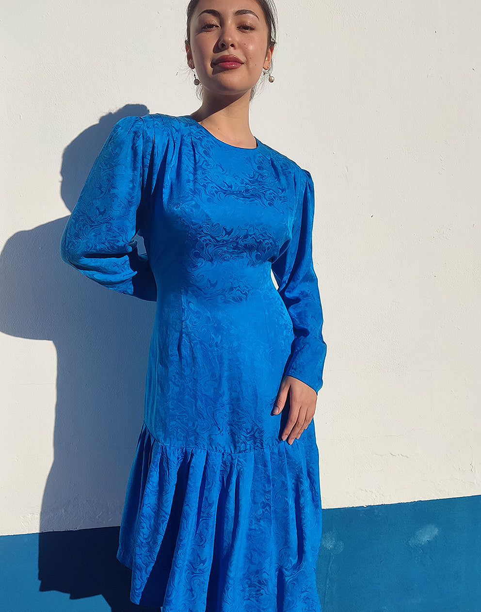 Blue Silk Dress