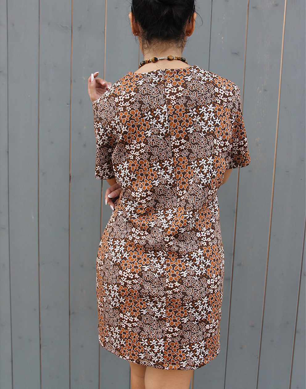 Brown Floral Dress