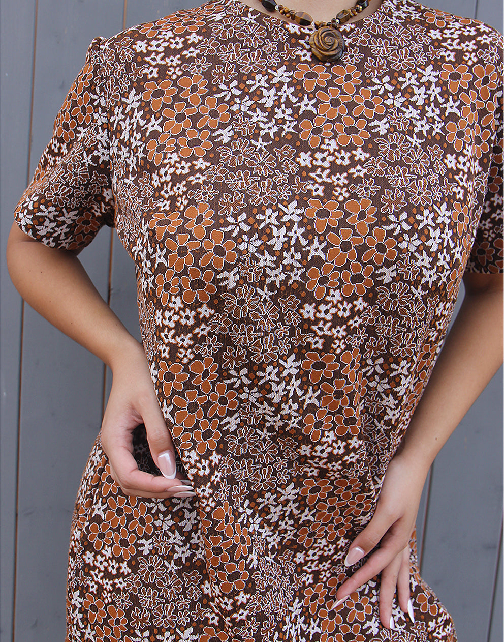 Brown Floral Dress