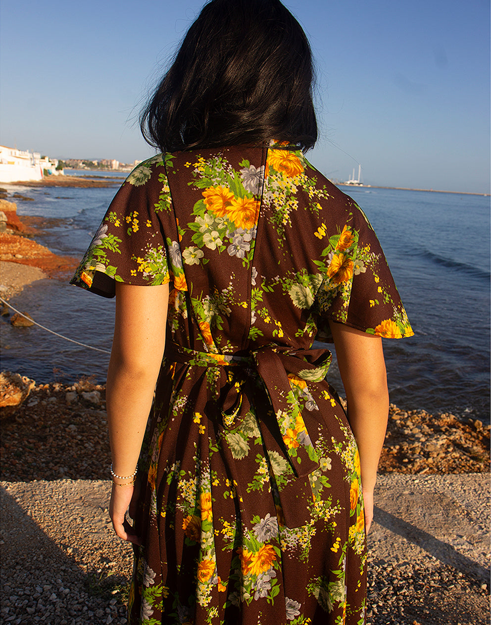 Brown Floral Maxi Dress