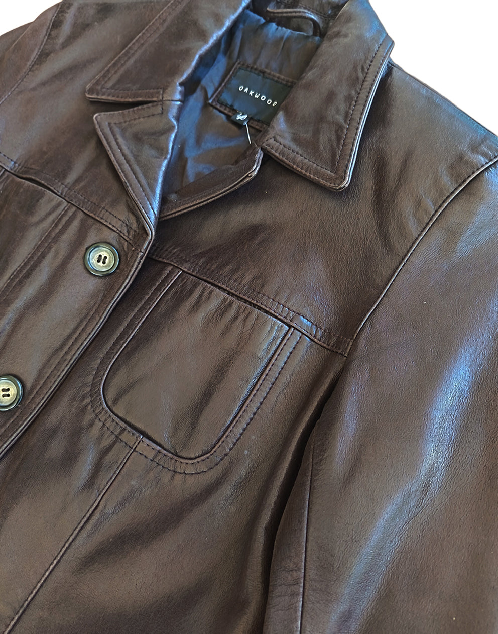 Brown Leather Jacket | Petite Fit - Size S