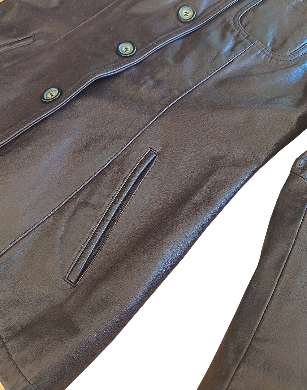 Brown Leather Jacket | Petite Fit - Size S