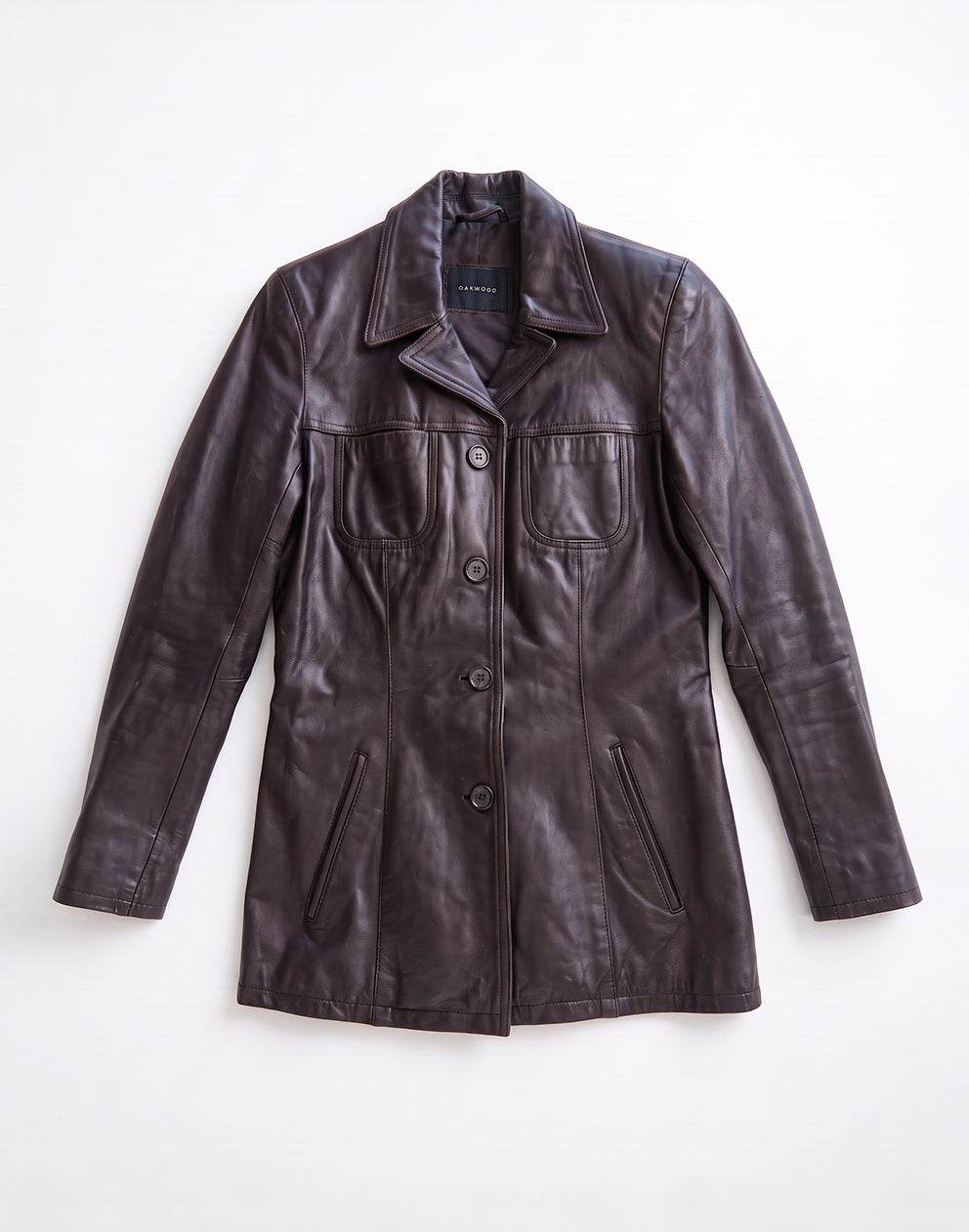 Brown Leather Jacket | Petite Fit - Size S
