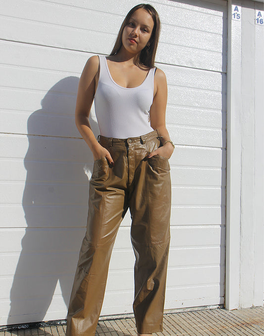 Brown Leather Trousers
