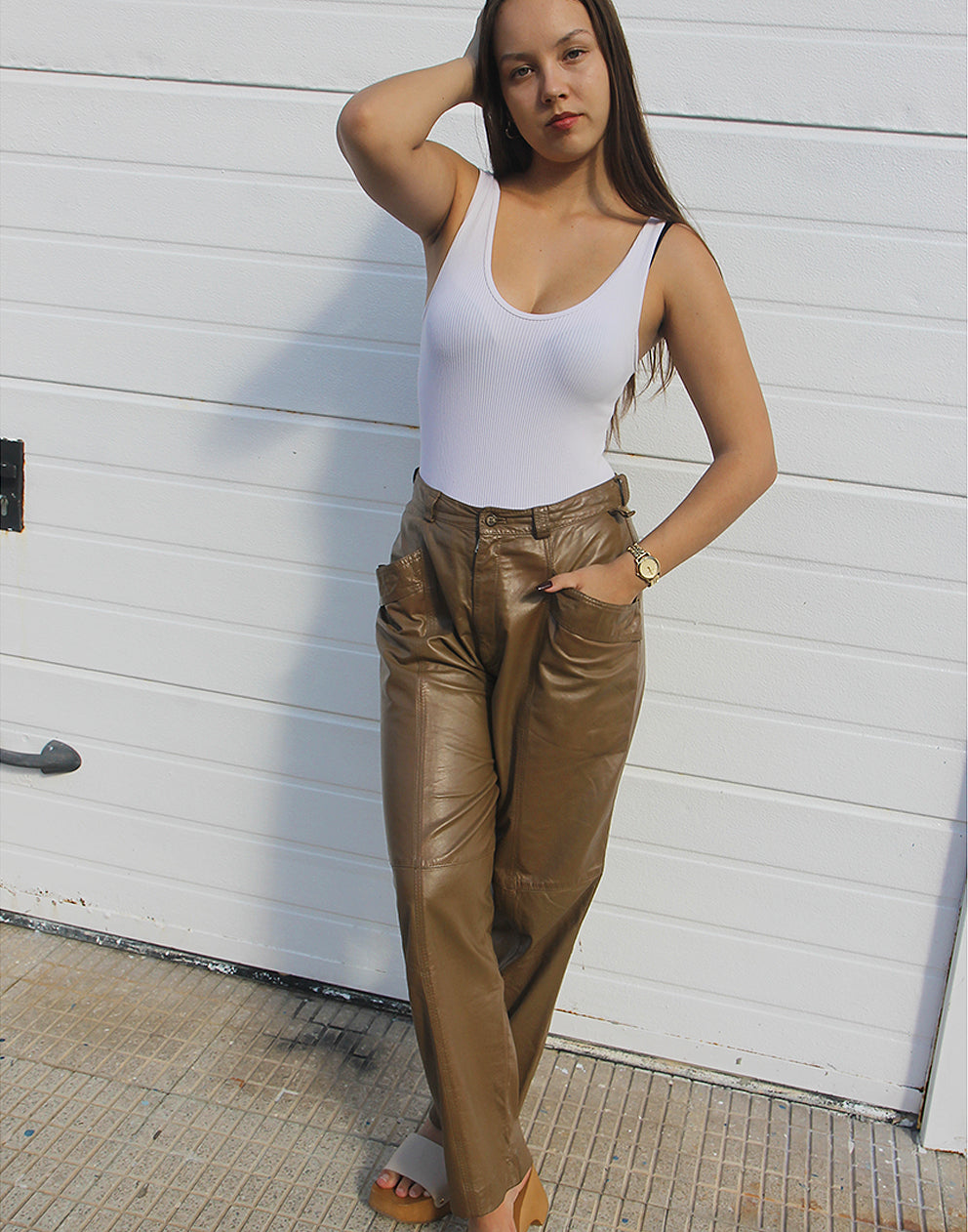 Brown Leather Trousers