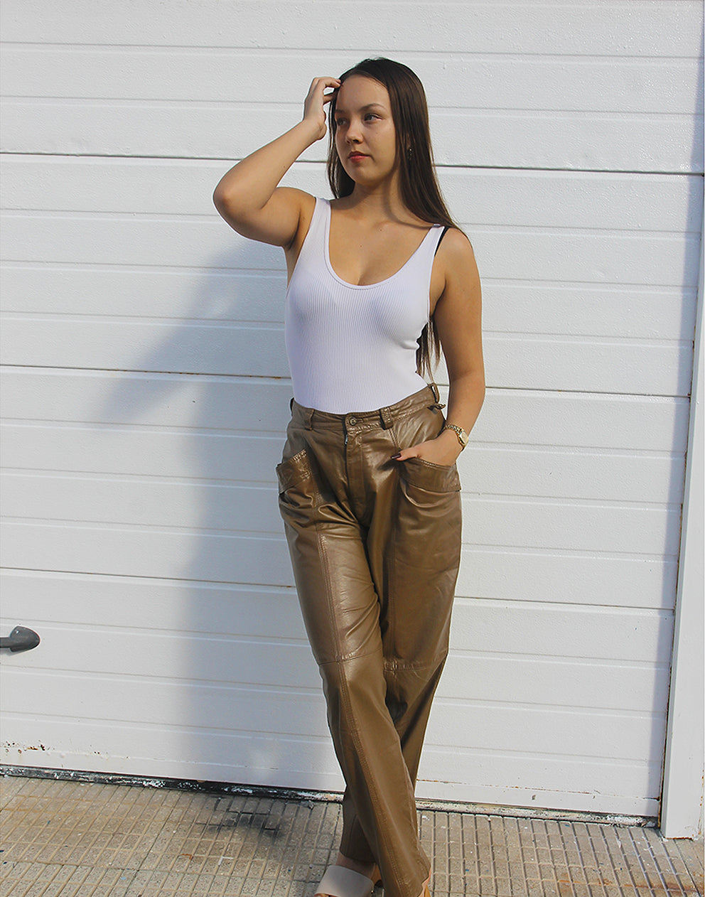 Brown Leather Trousers