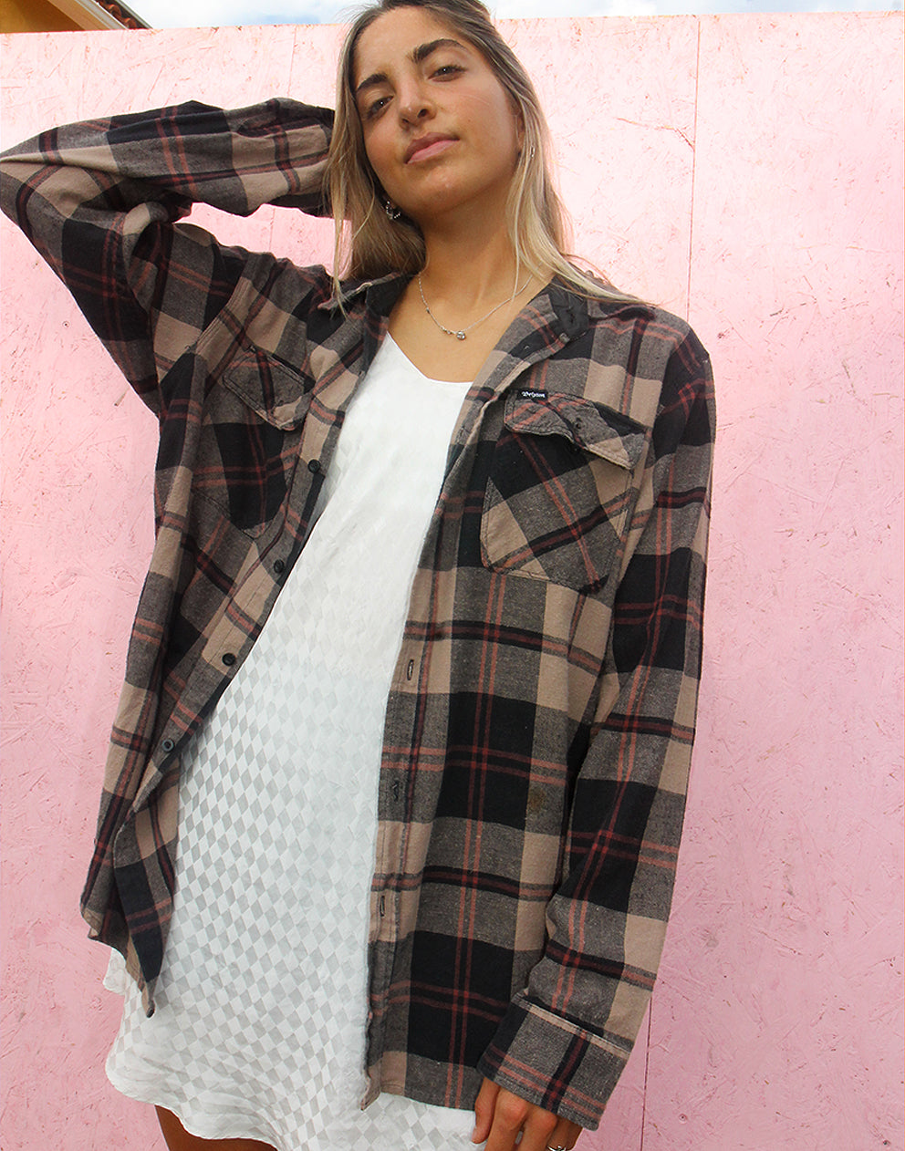 Check Flannel Shirt in Brown