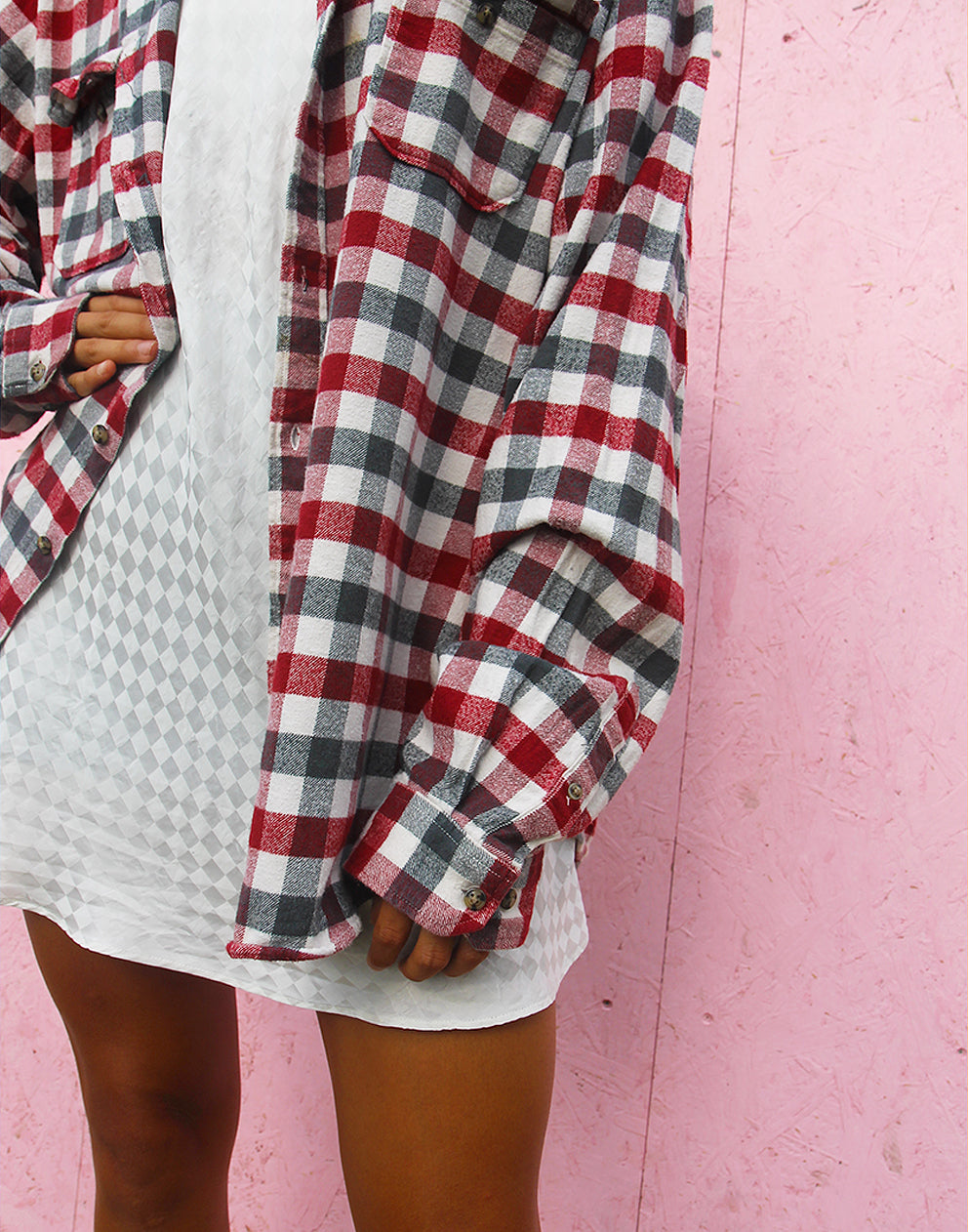 Check Flannel Shirt in Red & White