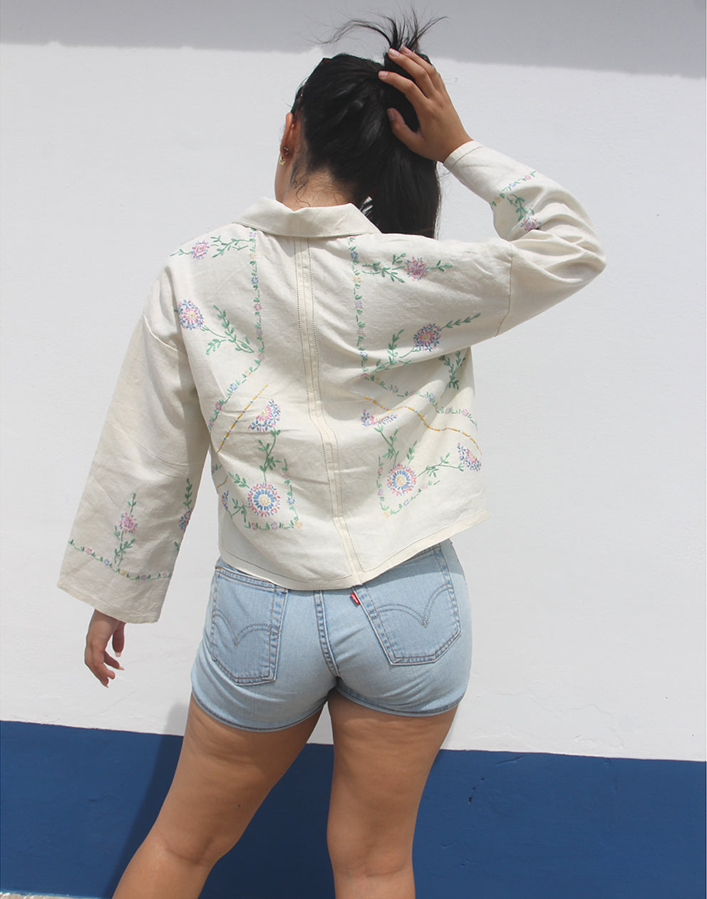 Cream Embroidered Shirt