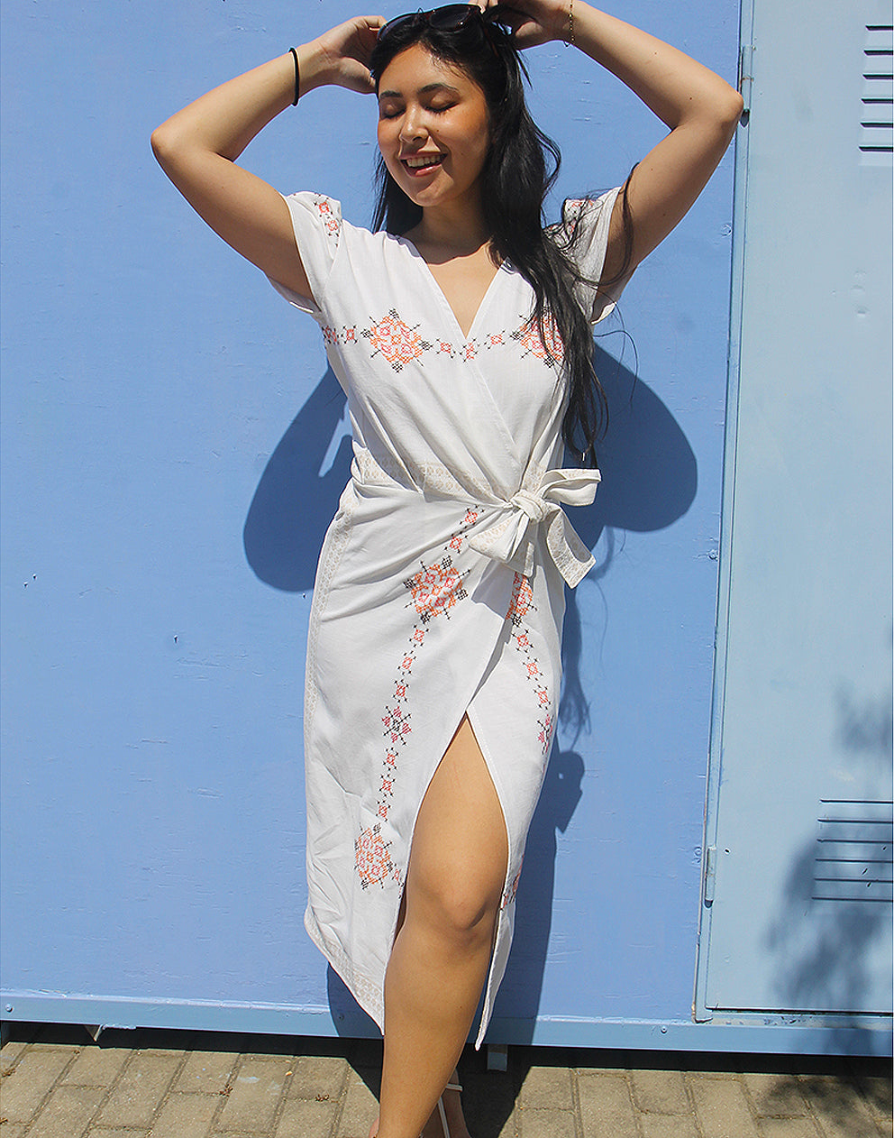 Cream Wrap Dress