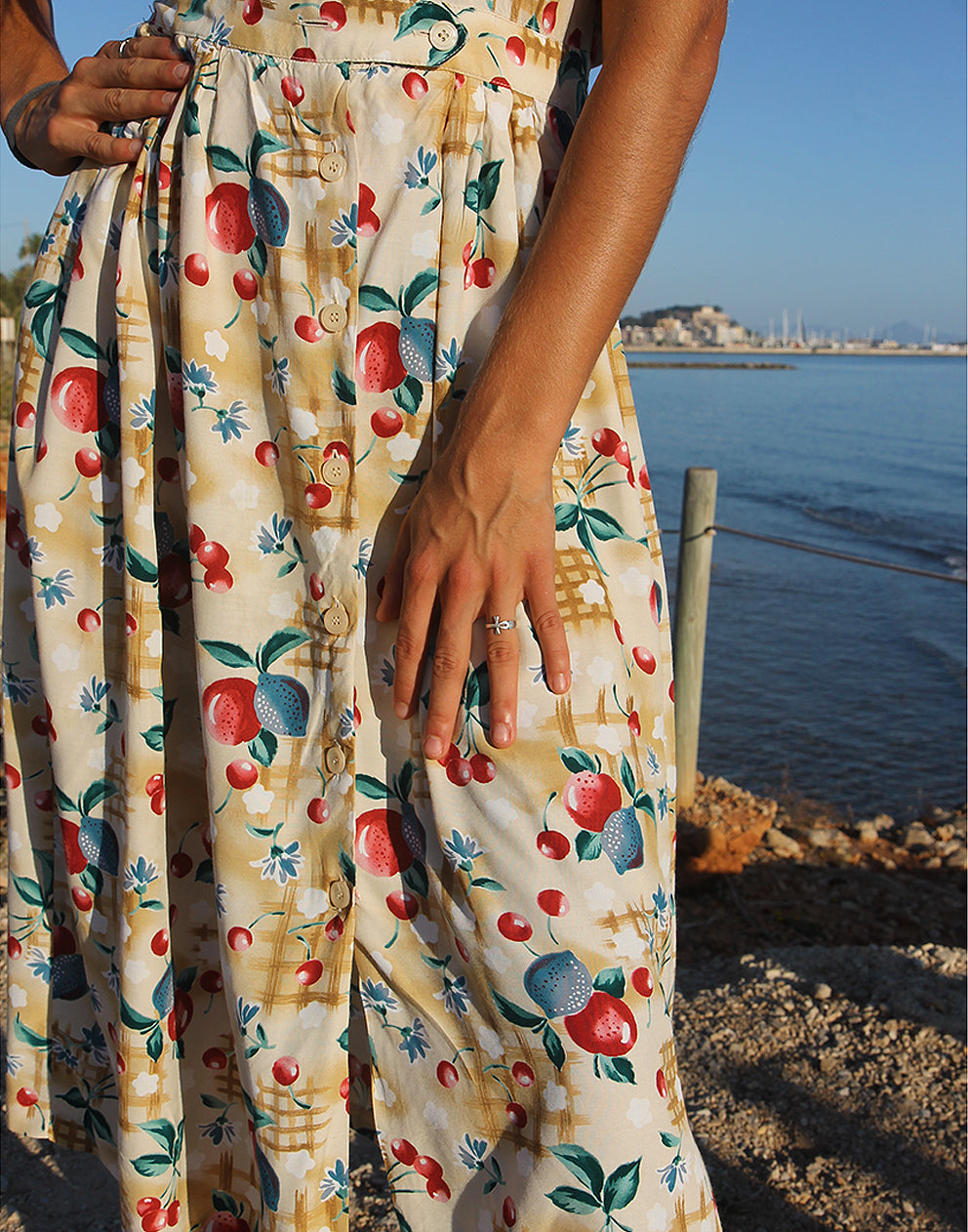 Cream Printed Shirt Dress