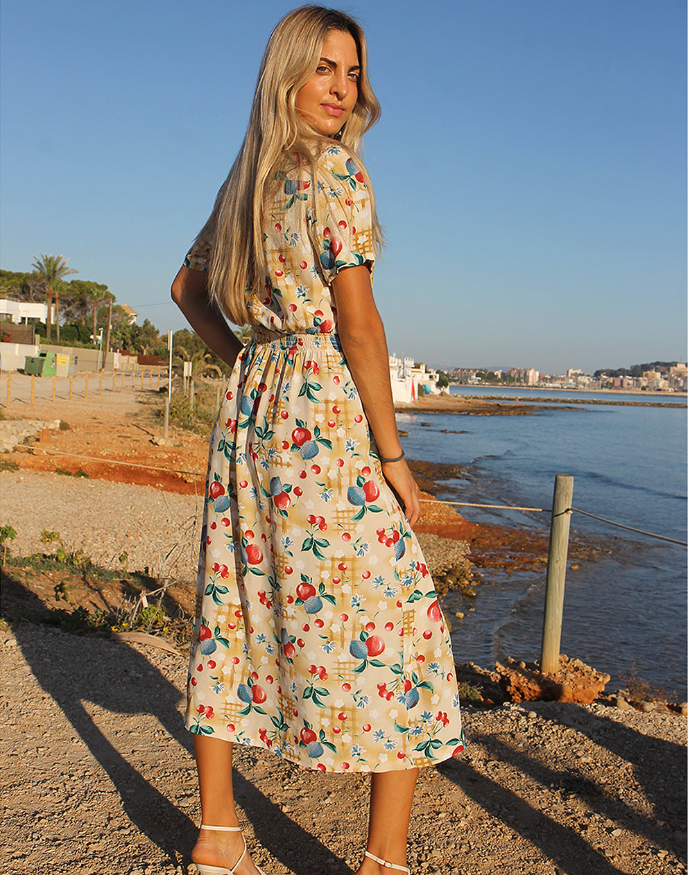 Cream Printed Shirt Dress