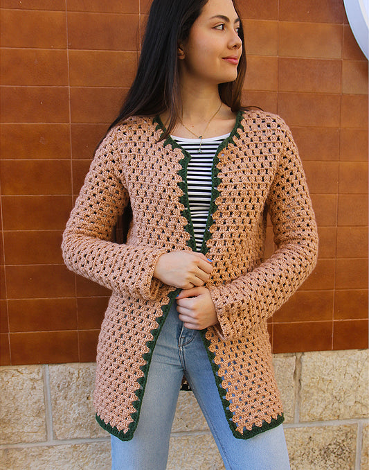 Crochet Cardigan in Brown 