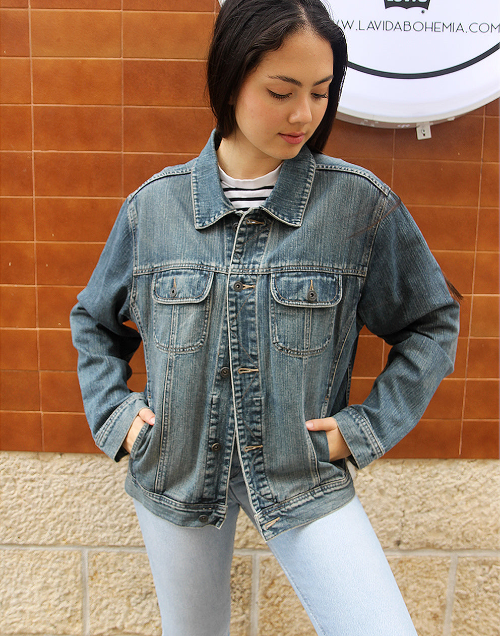 Denim jacket size store 14