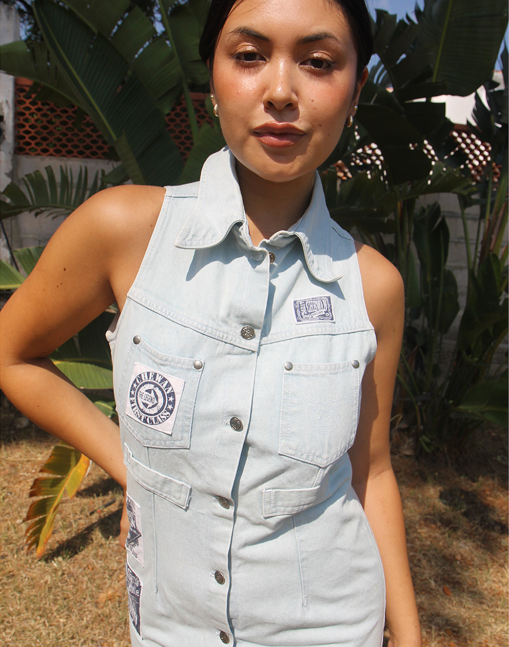 Sleeveless Denim Mini Dress