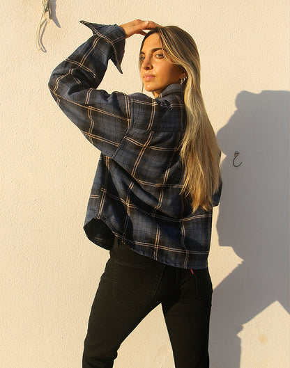 Flannel Shirt in Blue Check