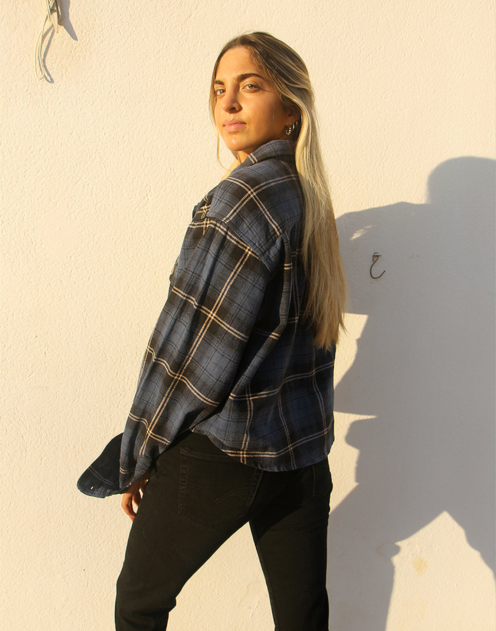 Flannel Shirt in Blue Check